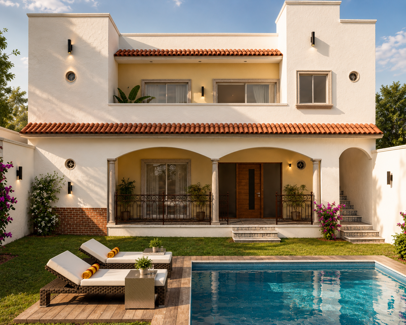 Casa residencial con alberca — diseño y construcción PYARCHITECTURE