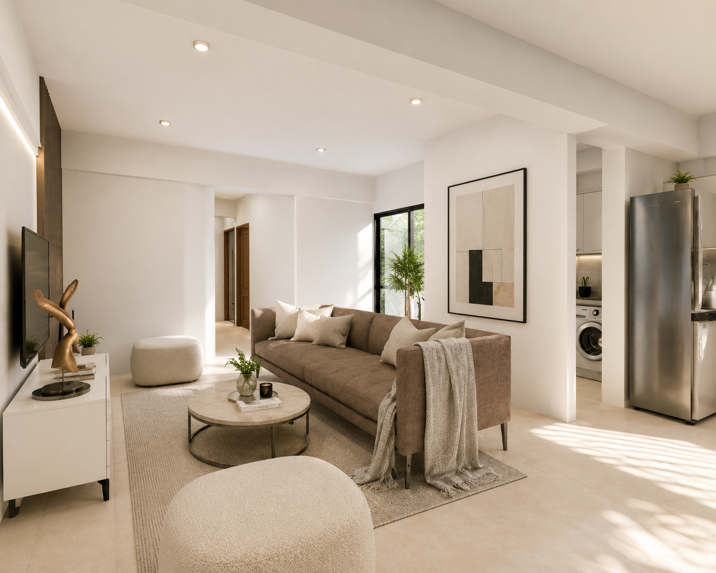 Sala residencial minimalista — interiorismo PYARCHITECTURE