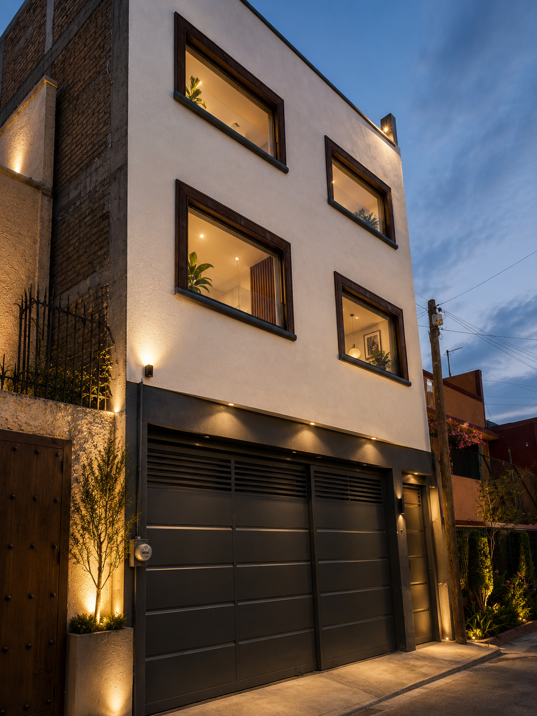 Fachada residencial urbana — arquitectura PYARCHITECTURE CDMX
