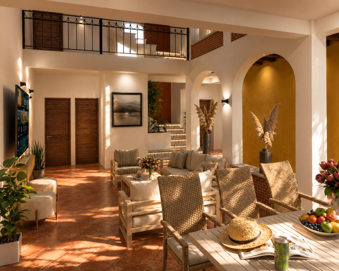 Proyecto residencial — sala de doble altura diseñada por PYARCHITECTURE